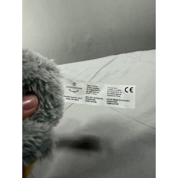 Compendium Live Inspired Gray Duckling Plush Stuffed Animal Orange Beak Feet - Picture 3 of 4